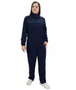 Conjunto Agasalho Feminino Tactel com Elastano Butu Biru Azul Marinho